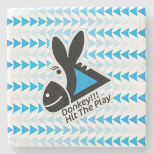 DONKEY !!! HIT THE PLAY BY MASANSER PIXELAT STONE COASTER