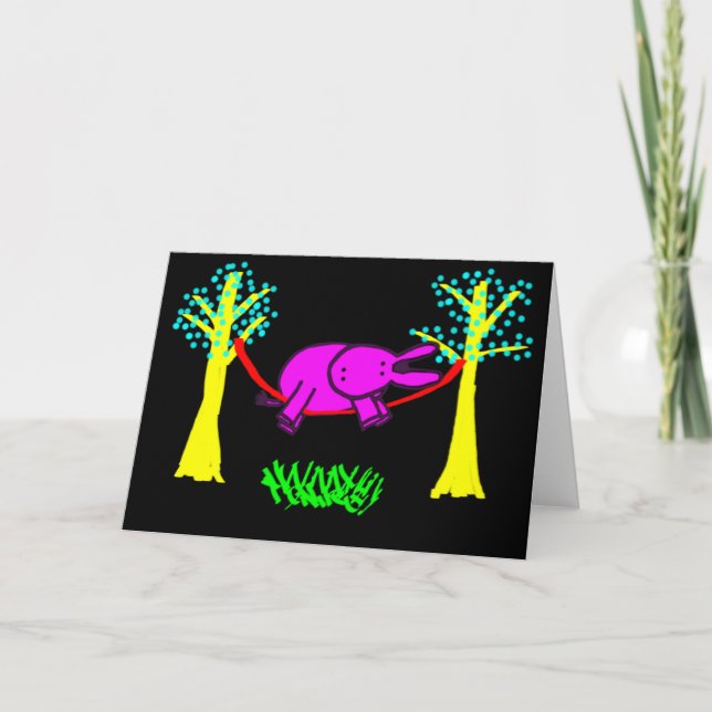 donkey in hammock card (Front)