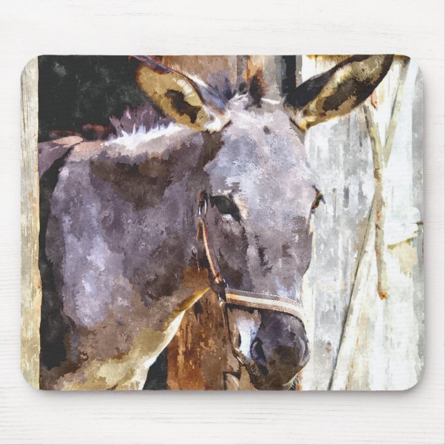 Donkey in watercolor mouse pad (Front)