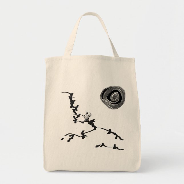 donkey looks at moon tote bag (Front)