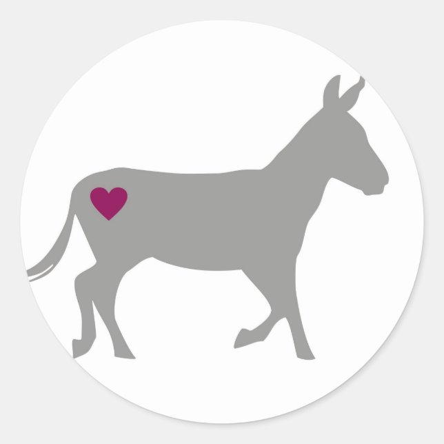 Donkey Love Circle Sticker small (Front)