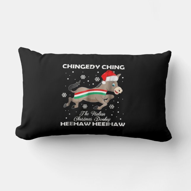 Donkey Lover Gift| Happy Donkey Merry Christmas Lumbar Cushion (Front)