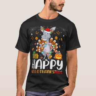 Donkey Lover Halloween Christmas Happy Hallothanks T-Shirt