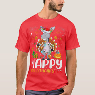 Donkey Lover Halloween Christmas Happy Hallothanks T-Shirt