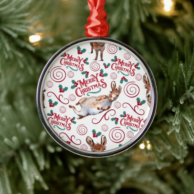 Donkey Merry Christmas Ornament Keepsake (Tree)