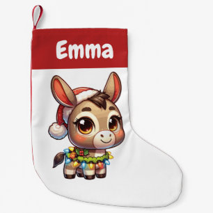 Donkey Merry Christmas Winter Animals Cute Donkeys Small Christmas Stocking