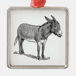 Donkey Metal Tree Decoration