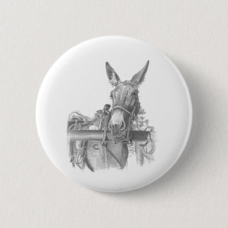 donkey mules 6 cm round badge