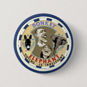 Donkey or Elephant 6 Cm Round Badge