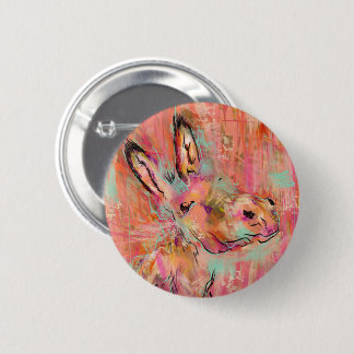 donkey painting 6 cm round badge