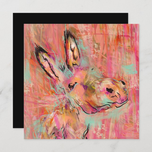 donkey painting invitation (Front/Back)