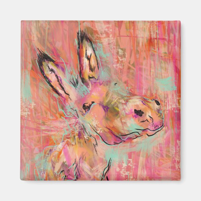 donkey painting magnet (Front)