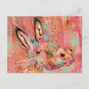 donkey painting postcard
