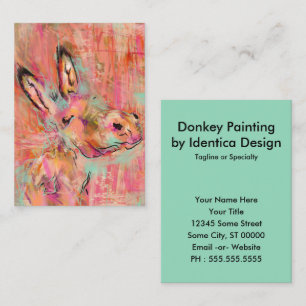 donkey painting square business card