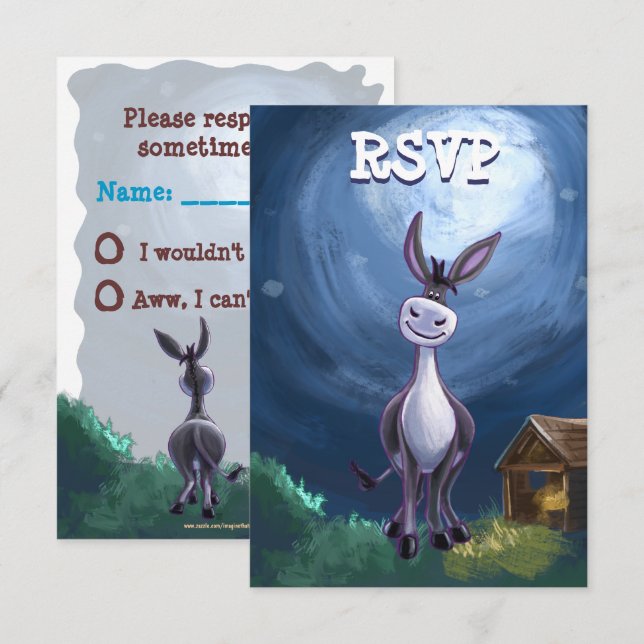 Donkey Party Centre Invitation (Front/Back)