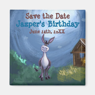 Donkey Party Centre Magnet