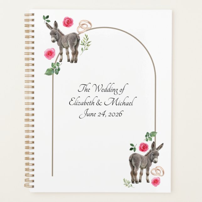 Donkey Pink Floral Wedding Planner (Front)