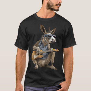 Donkey Playing Electric Guitar Animal Donkey Gui T-Shirt