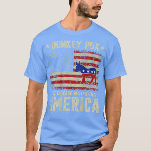 Donkey Po The Disease Destroying America USA Flag T-Shirt