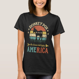 Donkey Pox The Disease Destroying America USA Flag T-Shirt