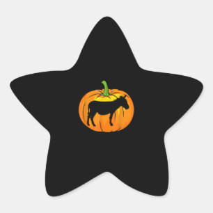 Donkey Pumpkin   Funny Donkey Halloween Items Star Sticker