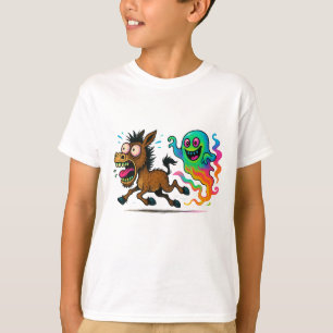Donkey Running from a Silly Ghost T-Shirt