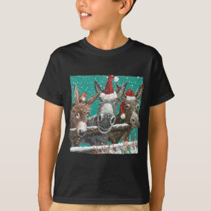 Donkey Santa Hat Donkey Lover Cute Donkey Christma T-Shirt