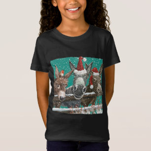 Donkey Santa Hat Donkey Lover Cute Donkey Christma T-Shirt