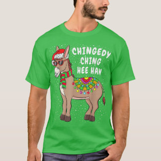 Donkey Santa Hat Merry Xmas Christmas Vibes Decemb T-Shirt