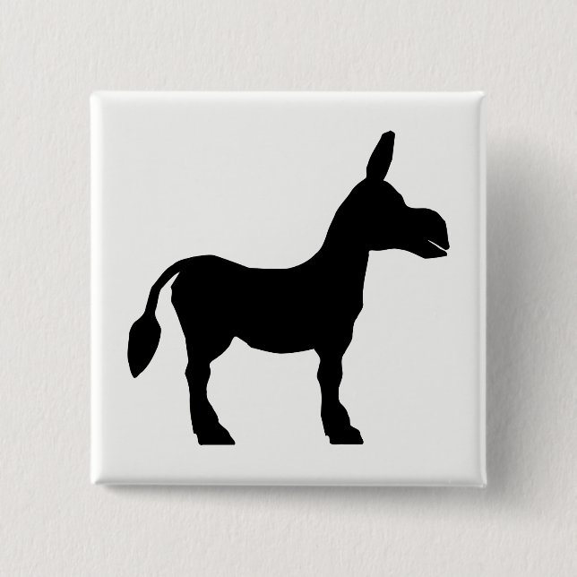 Donkey Silhouette 15 Cm Square Badge (Front)