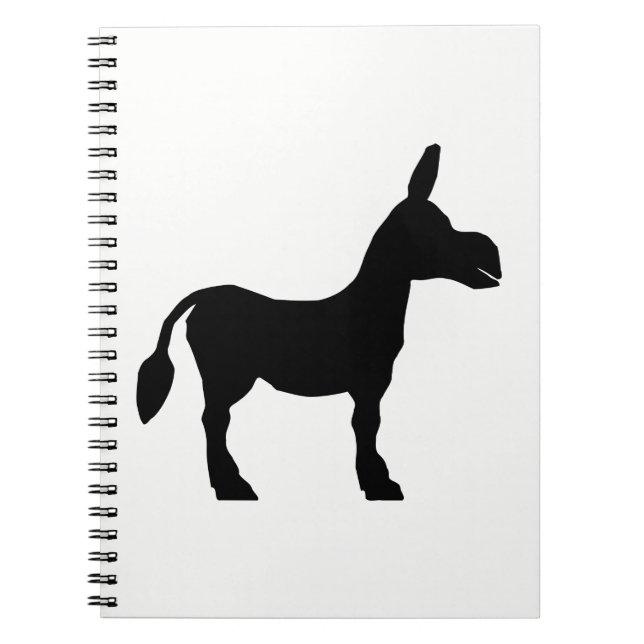Donkey Silhouette Spiral Notebook (Front)