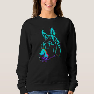Donkey Stamp 80s Blue Retro Men Women Kids Sweatshirt