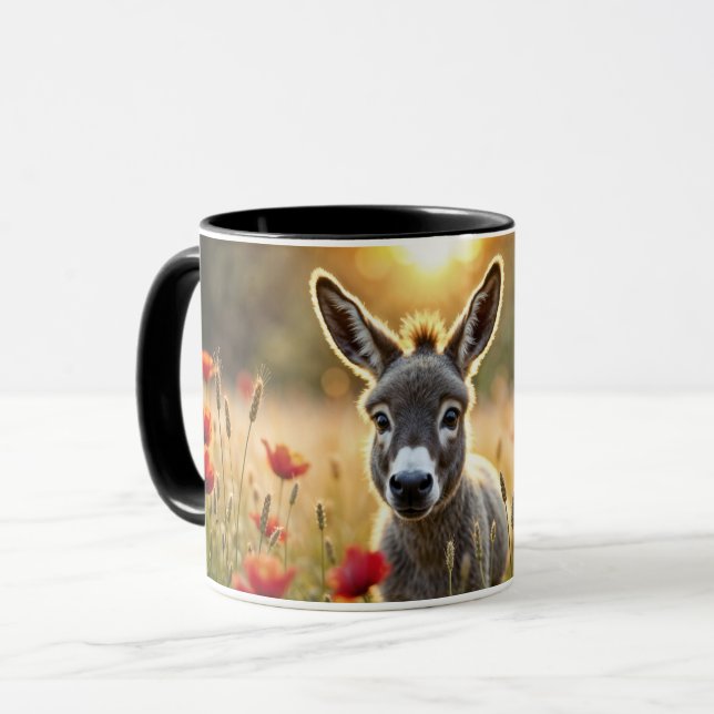 Donkey summer harmony rural landscape art mug (Front Left)