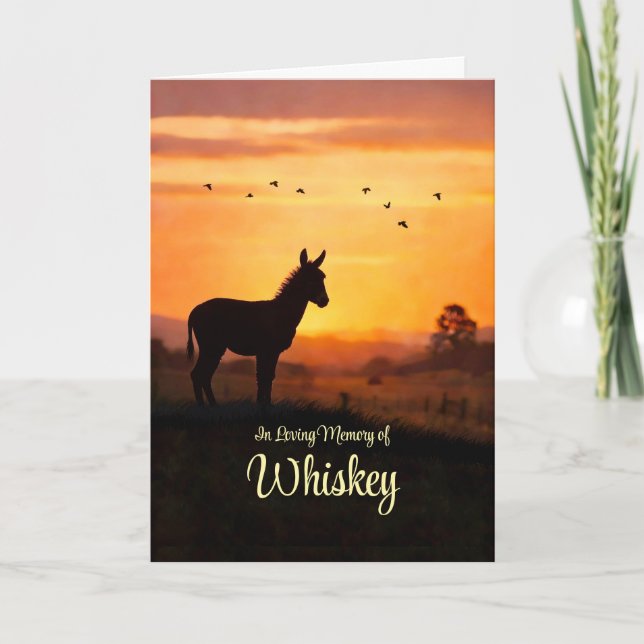 Donkey Sympathy Loss of Donkey with Custom Card (Front)