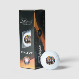 Donkey Triplets Celebrating Their Birthday, Golf Balls