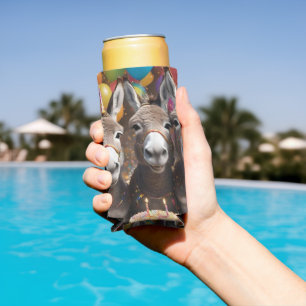 Donkey Triplets Celebrating Their Birthday, Seltzer Can Cooler
