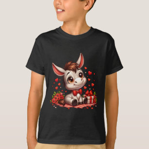 Donkey Valentine Hearts Farm Animal T-Shirt