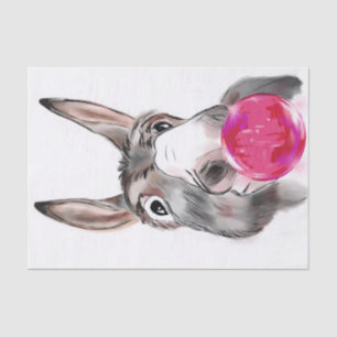 Donkey with Chewing Gum Cartoon Tissue Paper