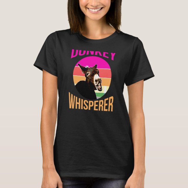 Donkey With Quote Donkeys Make Me Smile T-Shirt (Front)