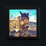 Donkey with Rose Cross Gift Box<br><div class="desc">Donkey with Rose Cross Photo by Sandy Closs Customise with your own name or text to create a one of a kind gift. christian cross donkey,  "gifts for horse lovers ""i love horses""horse gift""brown horse""horse, horses, "horse gifts""farm animals ,  pony ,  ponies""horse lover""horse lovers"</div>