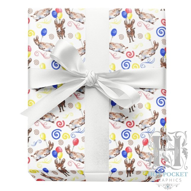 Donkey Wrapping Paper in White (Creator Uploaded)