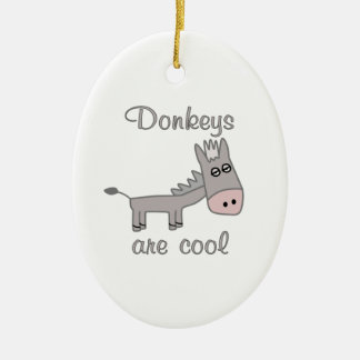 Donkeys are Cool Ceramic Tree Decoration