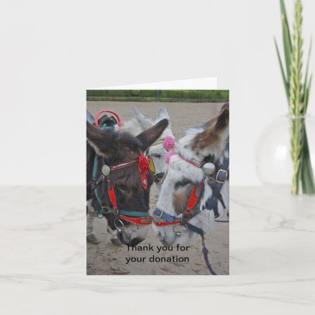 Donkeys at the Seaside Donation Card (Front)