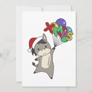 Donkeys Christmas Donkeys Winter Animals Holiday Card