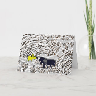 donkeys in snow holiday card