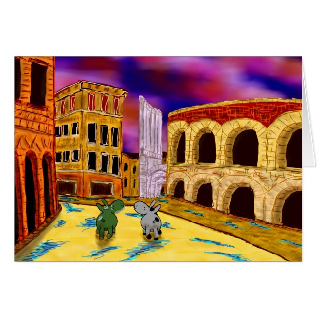 donkeys in Verona, Italy (Front Horizontal)