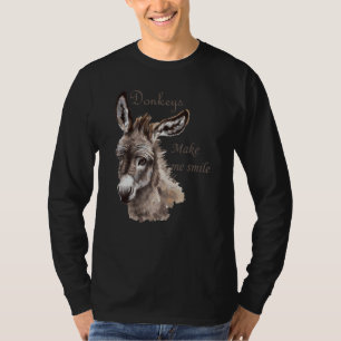 Donkeys Make Me Smile Cute Miniature Donkeytail Lo T-Shirt