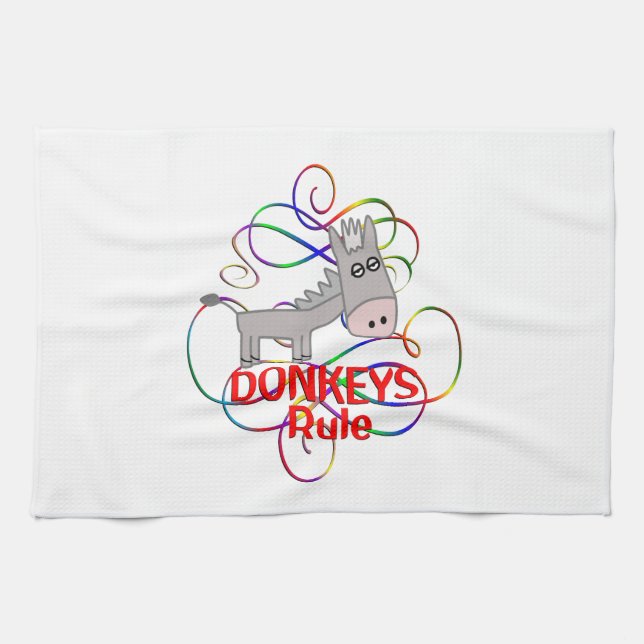 Donkeys Rule Tea Towel (Horizontal)