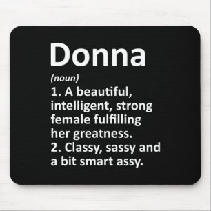 Donna Definition Personalised Name Funny Christmas Mouse Pad