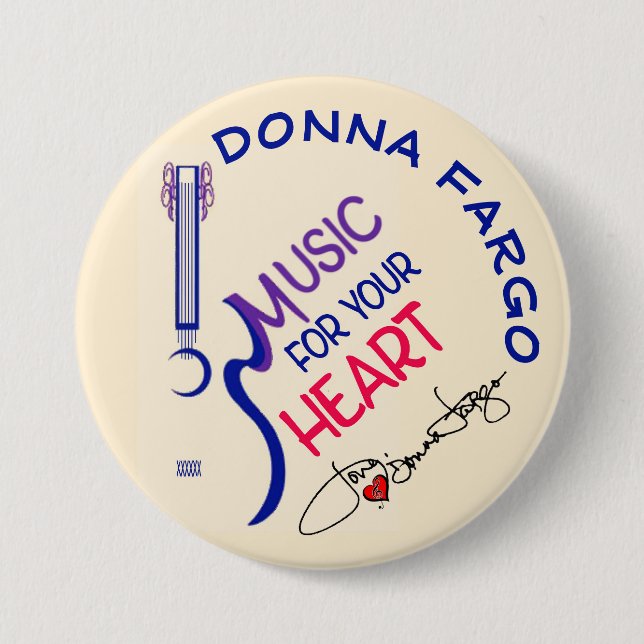 DONNA FARGO FAN BUTTON, pin pinback button (Front)